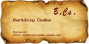 Barkóczy Csaba névjegykártya