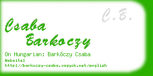 csaba barkoczy business card