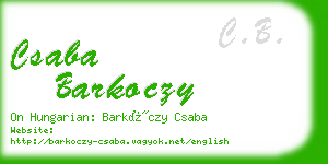 csaba barkoczy business card